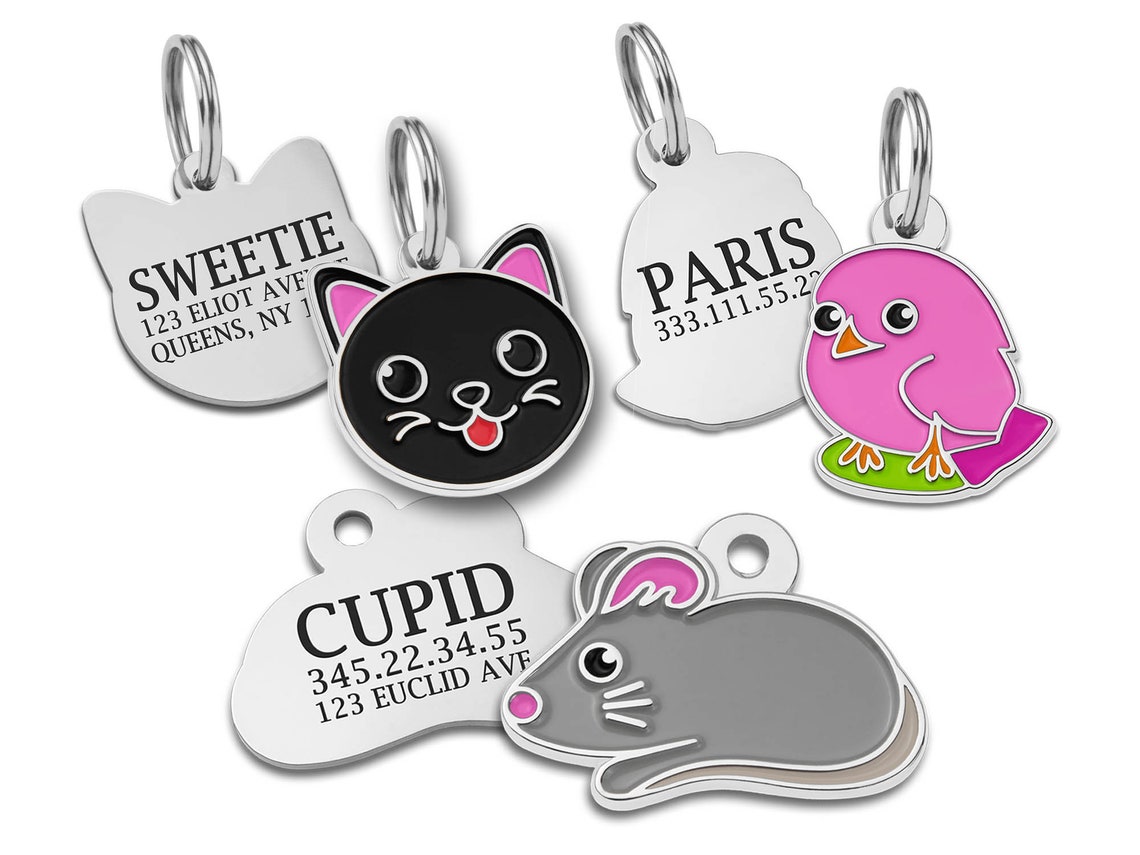 Colored Cat Tags Personalized Custom Cat Tags for Cats Funny Etsy