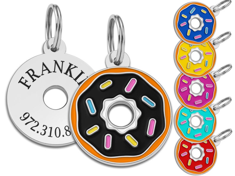 donut dog tag