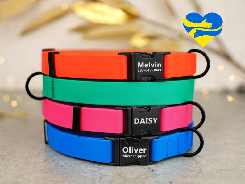 Waterproof Dog Collar Dirt Resistant Dog Collar Personalized Etsy