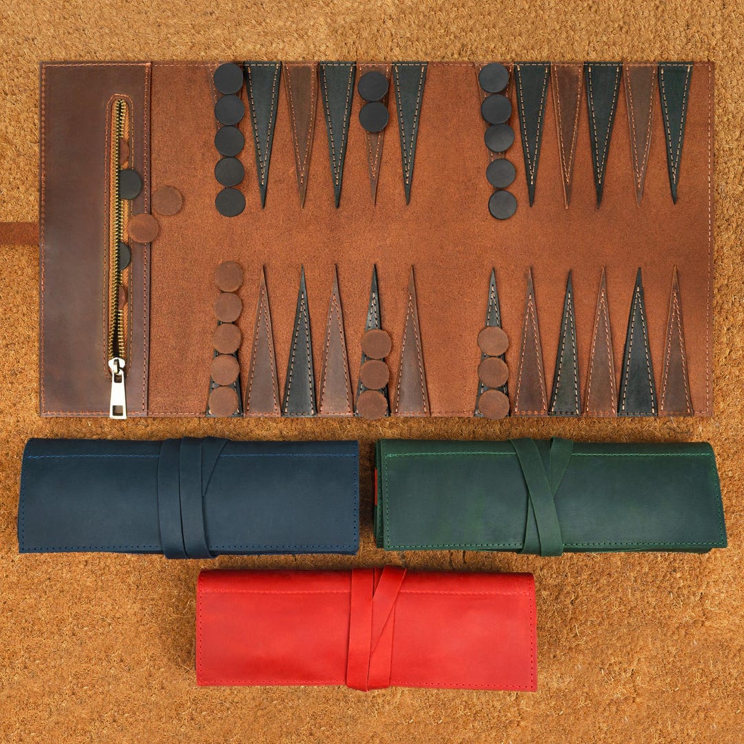 Leather Personalized Backgammon Set, Custom Christmas Gift for Any Game ...