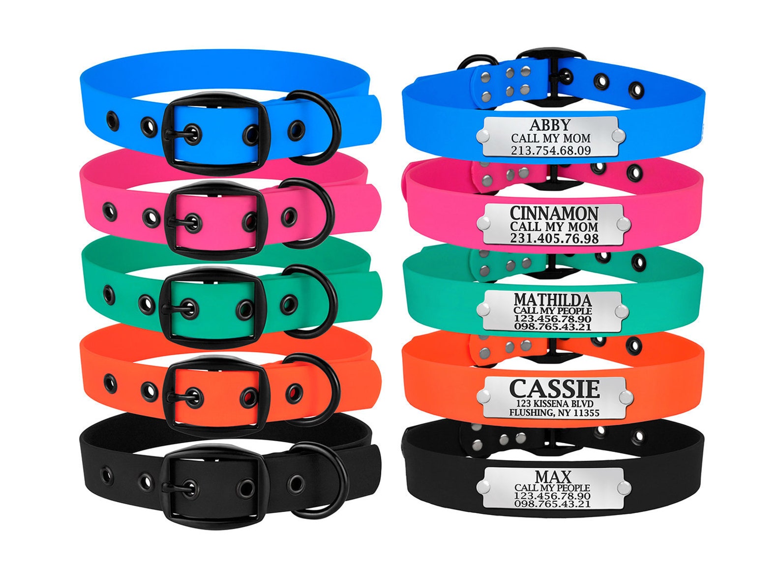 Waterproof Dog Collar Personalized Puppy Collar with Dog Name Etsy