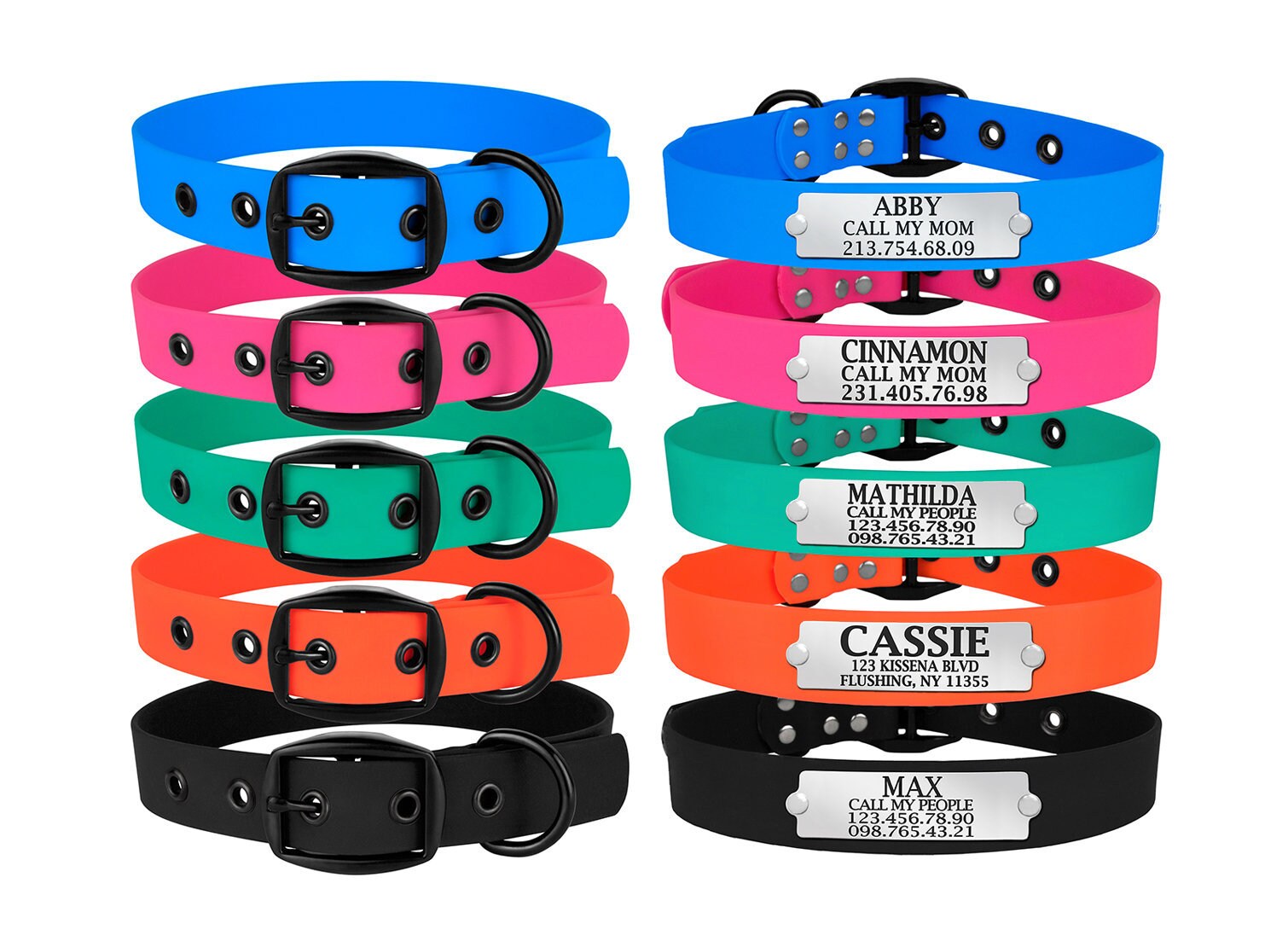 Waterproof Dog Collar Personalized Puppy Collar with Dog Name Etsy