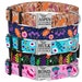 Floral Personalized Dog Collar, Flower Pattern Dog Collar with Laser Engraved Metal Buckle, Dog Collars for Girls, Bright Summer Dog Collar 