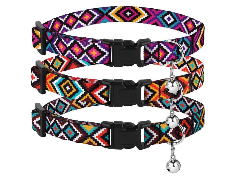 Designer Cat Collar Breakaway Cute Tribal Cat Bell Collar Etsy