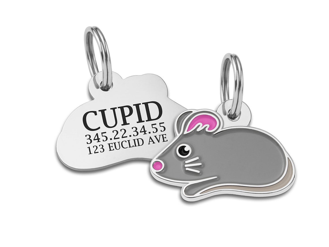 Mouse Shaped Cat Tag Personalized Cat Tags for Cats Cat Etsy