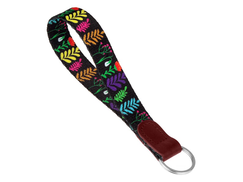 Personalized Keychain Floral Key Fob Wristlet Keychain With Etsy