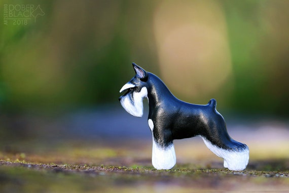 Dog Show Ring Clip//Number Holder with tail Miniature Schnauzer