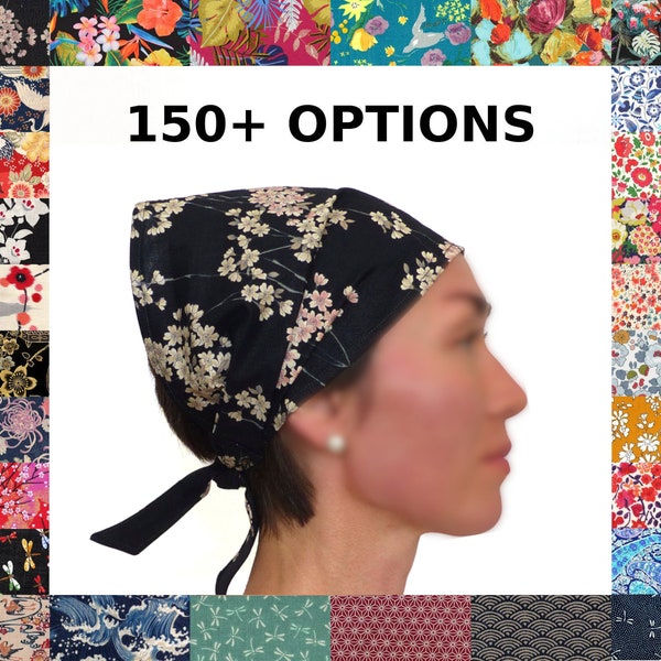 150+ TISSUS au CHOIX, Foulard à cheveux à nouer / Fichu, Femme, Liberty japonais, motifs géométrique paisley floral tropical, coton lin