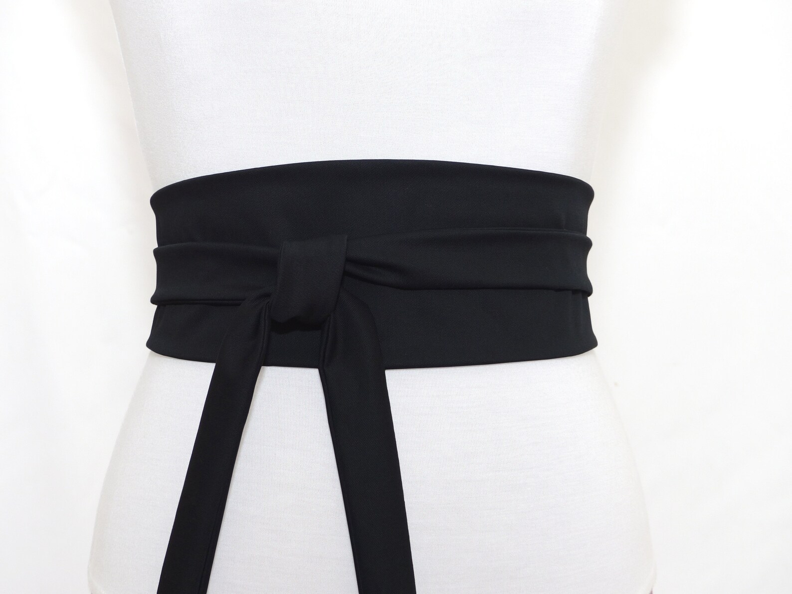 Haute Couture Cotton Black Obi Belt Fabric Waist Belt Wide Etsy