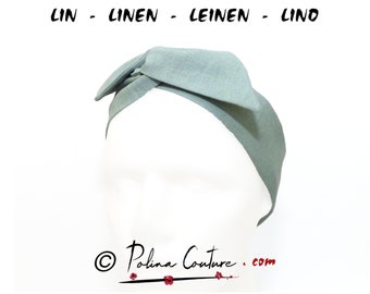 LEINEN Weich Celadon grün blau, Draht Stirnband / flexibel Haarband, Damen Mädchen