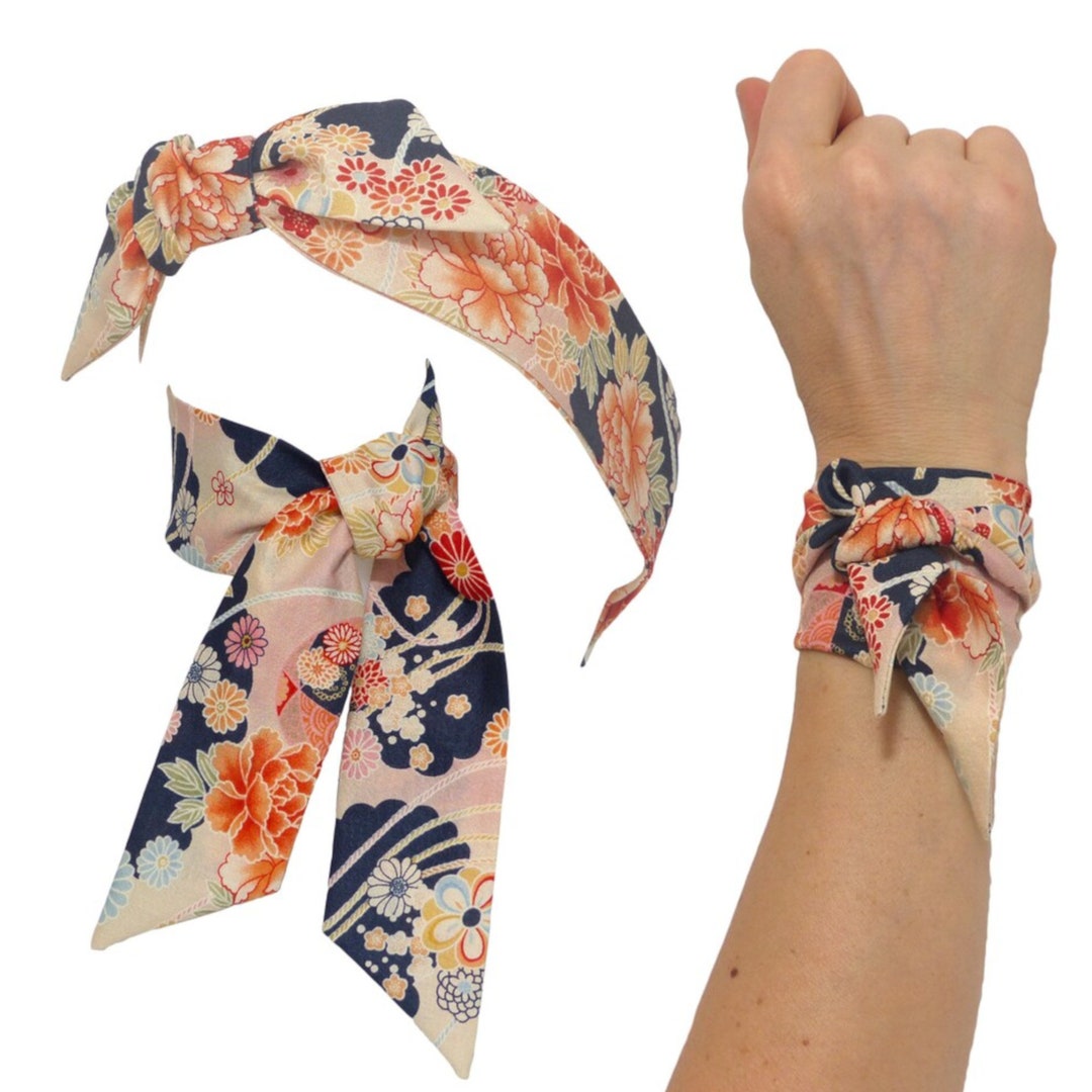 Japanese Fabric Scarf, Floral Geometric, Rust Orange Cream Navy , Headband Wrap, Wrist Bracelet, Hat Purse Band, Skinny, Neck Bow, Hair Tie - Etsy Japanese Fabric Scarf, Floral Geometric, Rust Orange Cream Navy , Headband Wrap, Wrist Bracelet, Hat Purse Band, Skinny, Neck Bow, Hair Tie - Etsy
