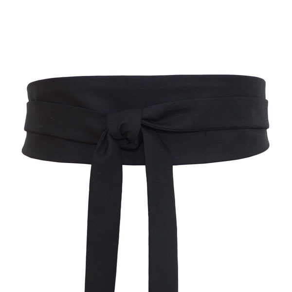 SOIE Mate Noire Ceinture à nouer / Obi réversible, kimono serre-taille Corset, tissu, femme homme