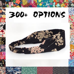 150+ STOFFEN x 2 BREEDTES, Klassieke eenvoudige haarband voor dames, Liberty Japanse zijden stof met geometrische bloemen en stippen