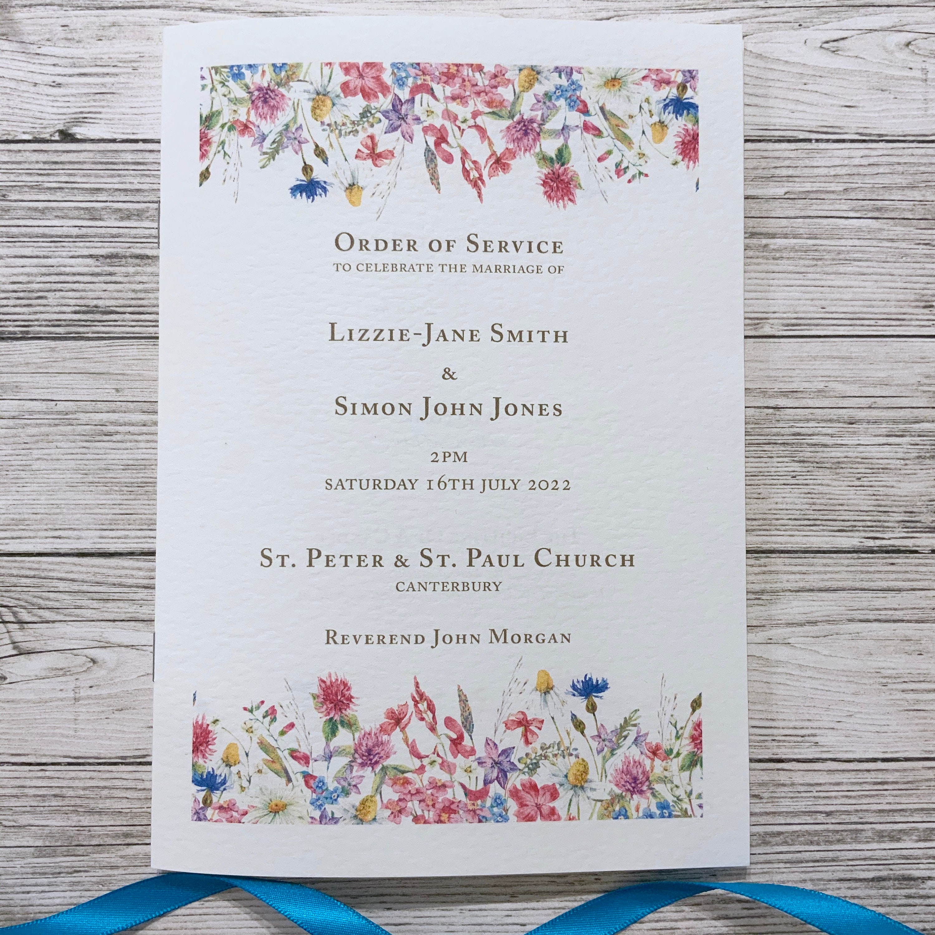 Wedding Ceremony Order of Service Booklet Church or Civil - Etsy UK