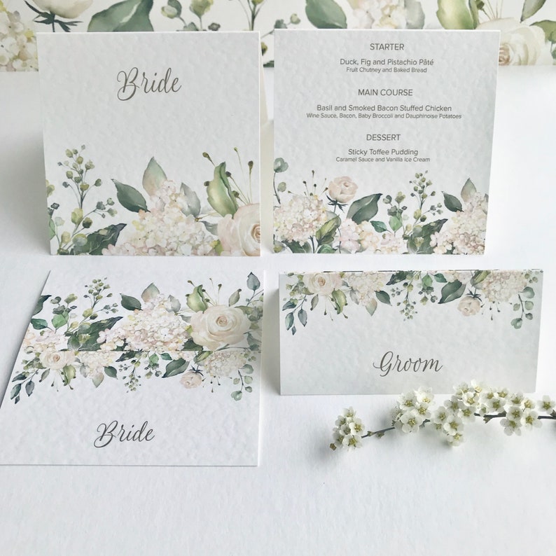 Wedding Place Cards Personalised With Guest Name Menu Etsy