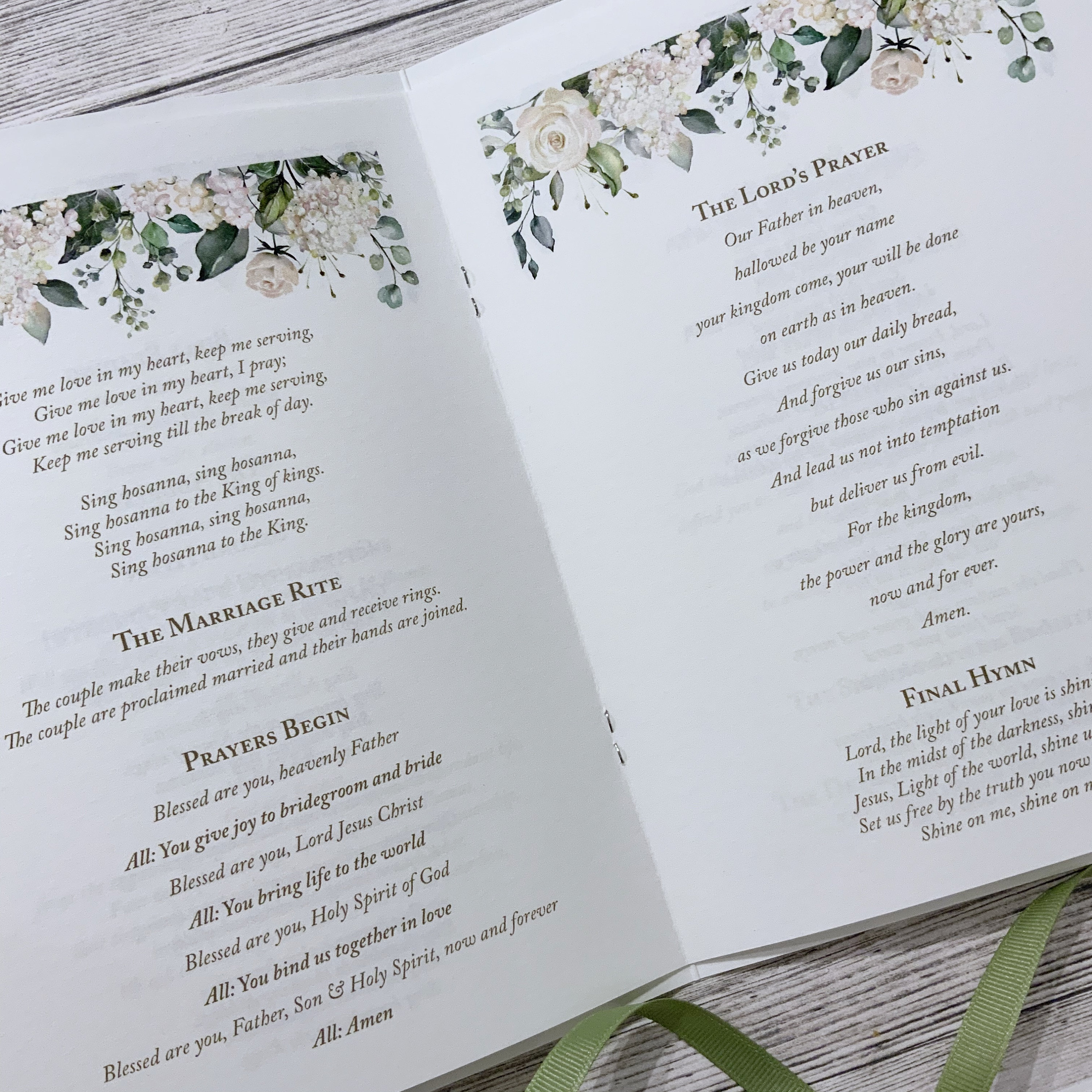 Wedding Ceremony Order of Service Booklet Church or Civil | Etsy