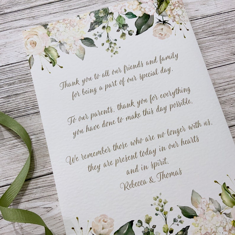 Wedding Ceremony Order of Service Booklet Church or Civil - Etsy UK