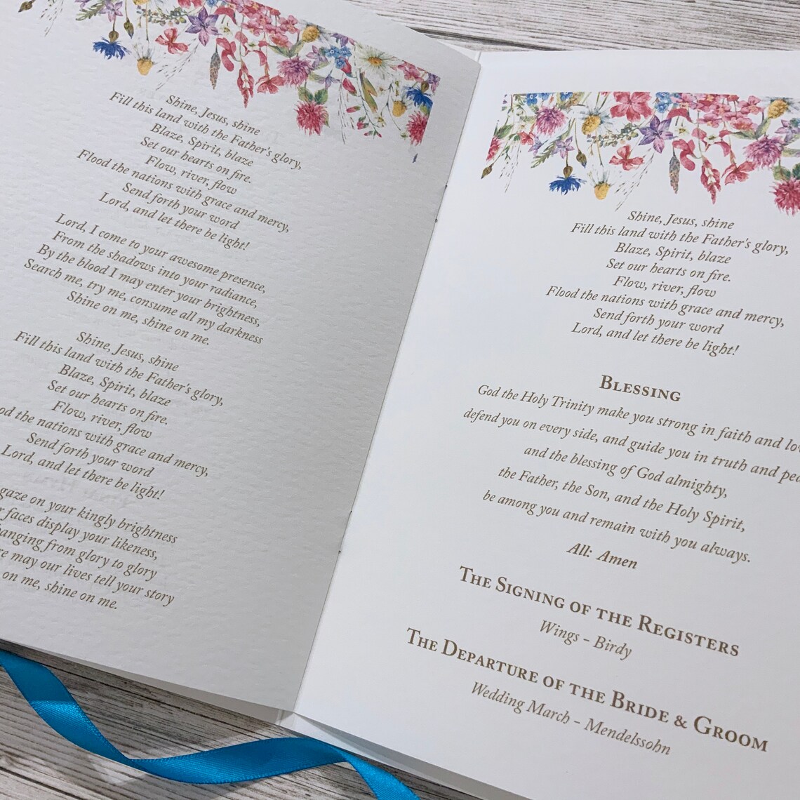 Wedding Ceremony Order of Service Booklet Church or Civil - Etsy UK