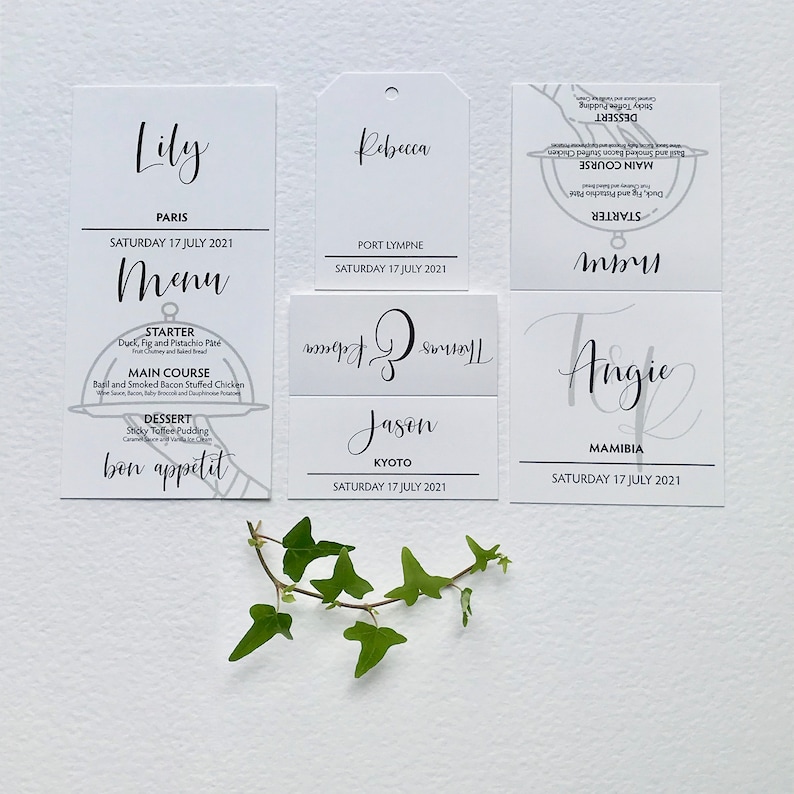 WEDDING place cards PERSONALISED with guest name Etsy