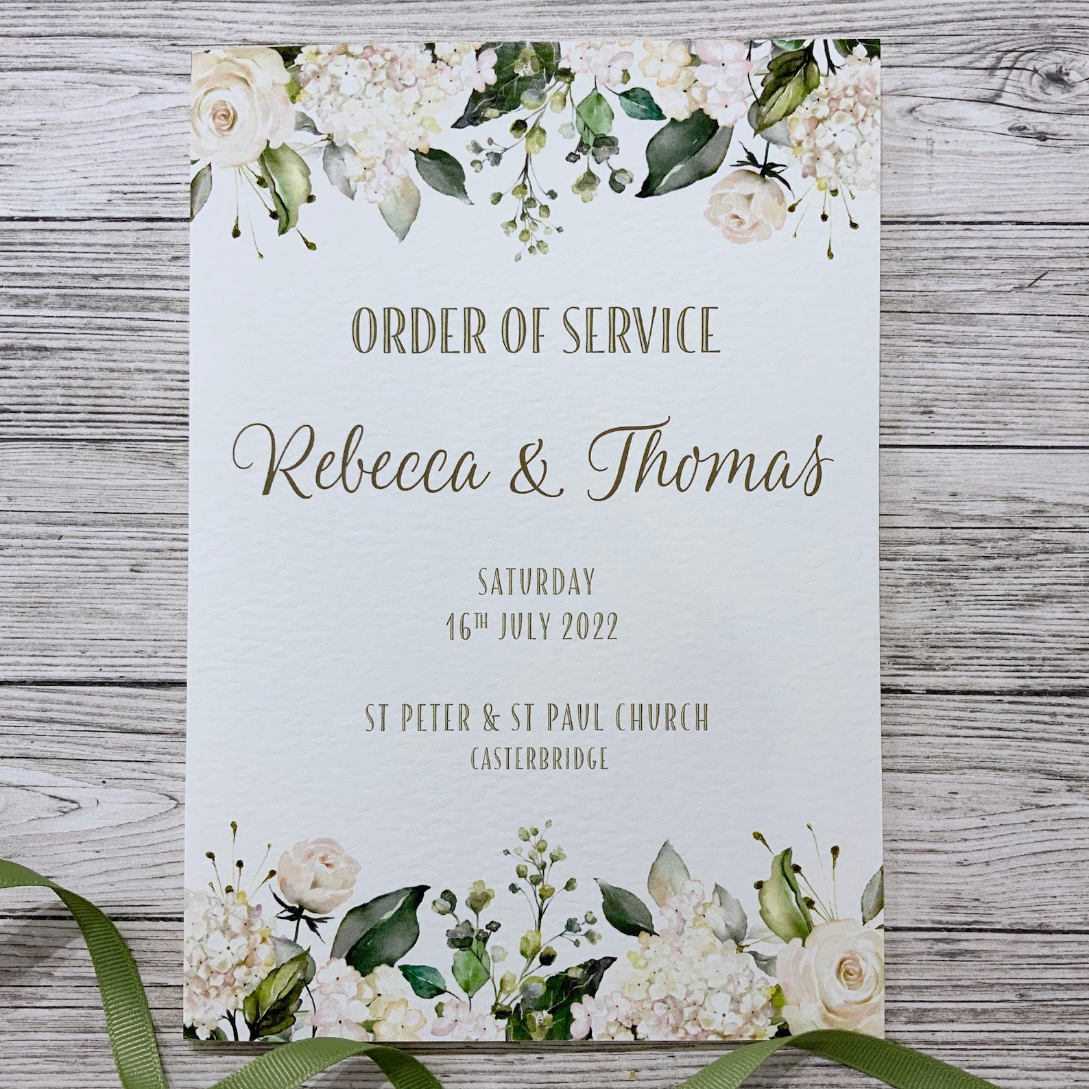 Wedding Ceremony Order of Service Booklet Church or Civil | Etsy