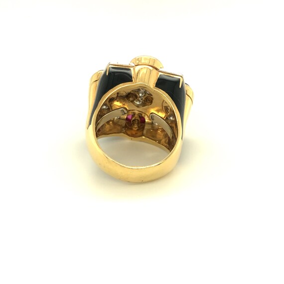 David Webb Black Enamel Ruby Emerald Sapphire Dia… - image 5