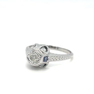 Vintage Art Deco Inspired Diamond Platinum Engagement Ring