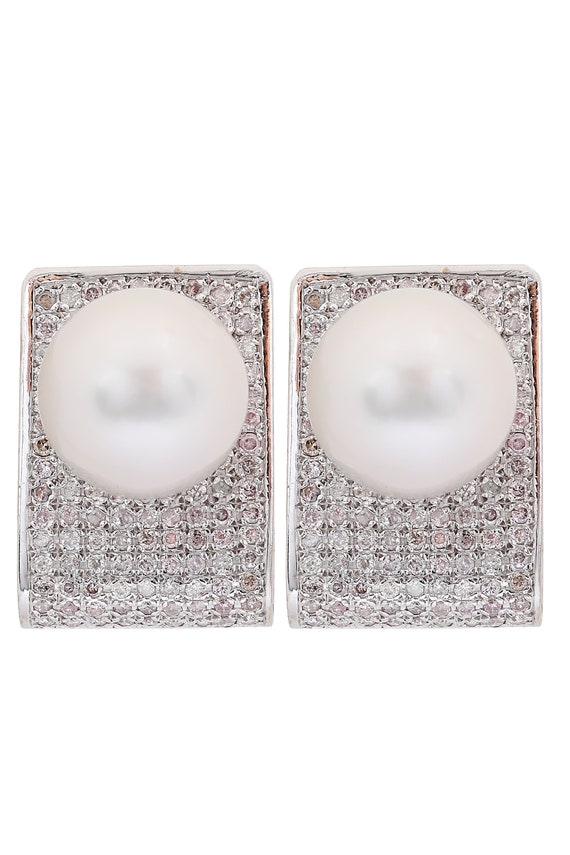 South Sea Pearl and Diamond Ring, Earrings, and P… - image 2