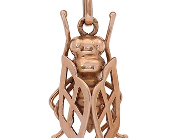 Vintage Bug Insect 14k geelgouden hanger