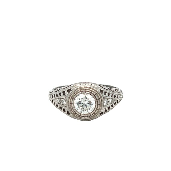 Vintage Art Deco Inspired Diamond Platinum Engagem