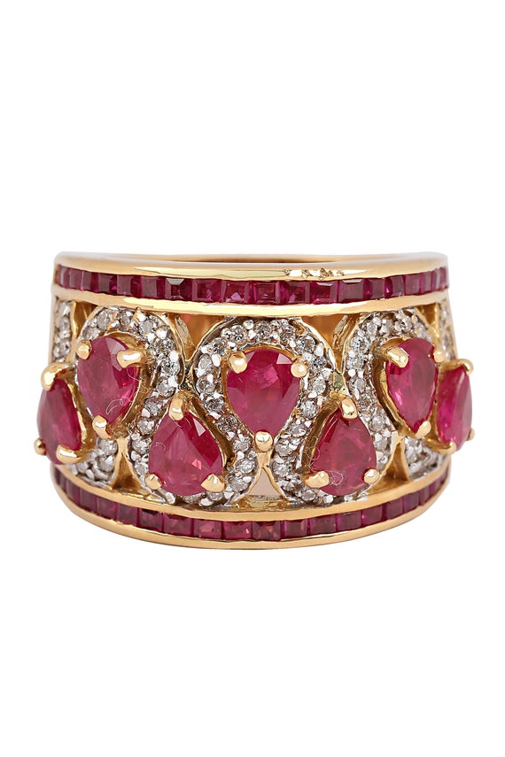 Retro Ruby and Diamond Ring