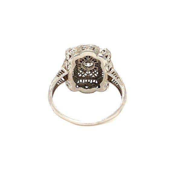 Edwardian Era Diamond Ring 18K White Gold - image 5