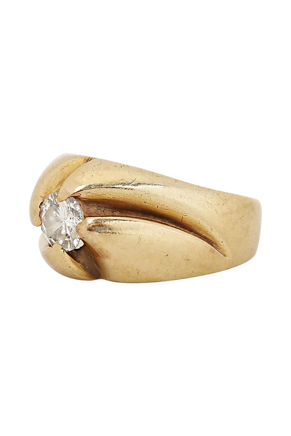 Retro 1940's 0.30 carat Diamond Solitaire Yellow … - image 2