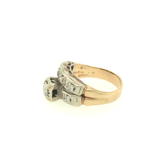 Vintage Diamond Engagement Ring and Band 14k Gold - image 2