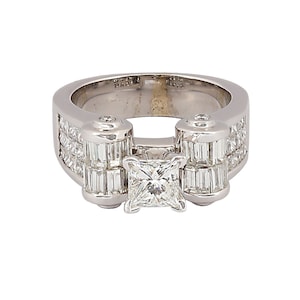1 Karat Princess Cut Diamant mit ca. 2,36 Ctw Diamant Ring 18K Weißgold