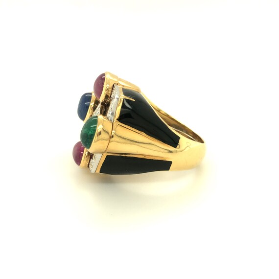 David Webb Black Enamel Ruby Emerald Sapphire Dia… - image 3