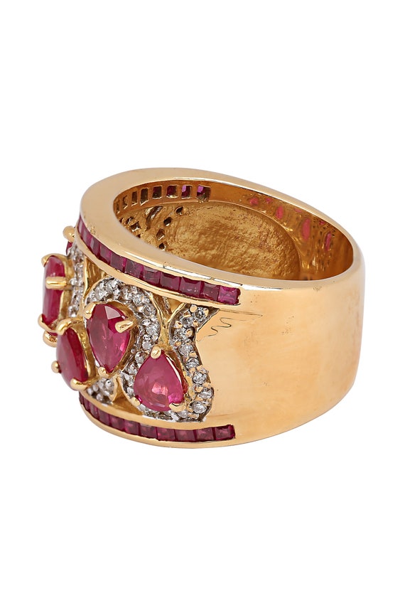Retro Ruby and Diamond Ring - image 2