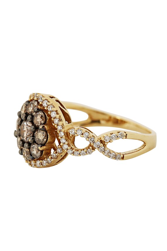 Colored Diamond Cluster Ring - image 2