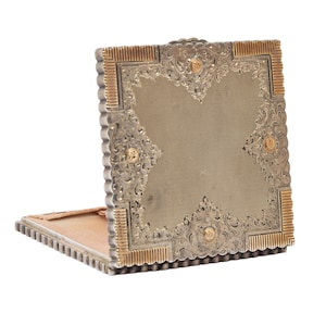 Vintage Sterling Silver and Gold Powder Compact