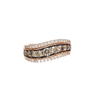 Le Vian Chocolate Diamond Wave Ring in 14k Rose Gold