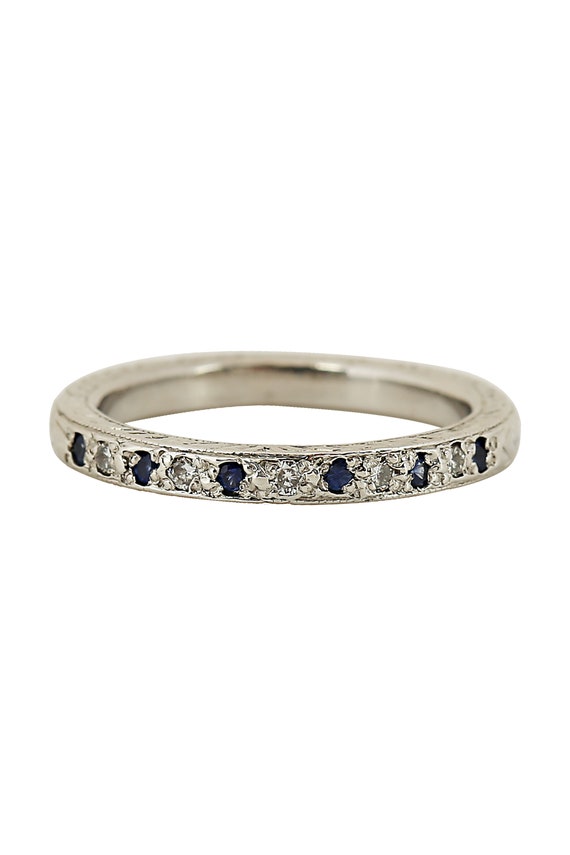 Sapphire Diamond Band Ring