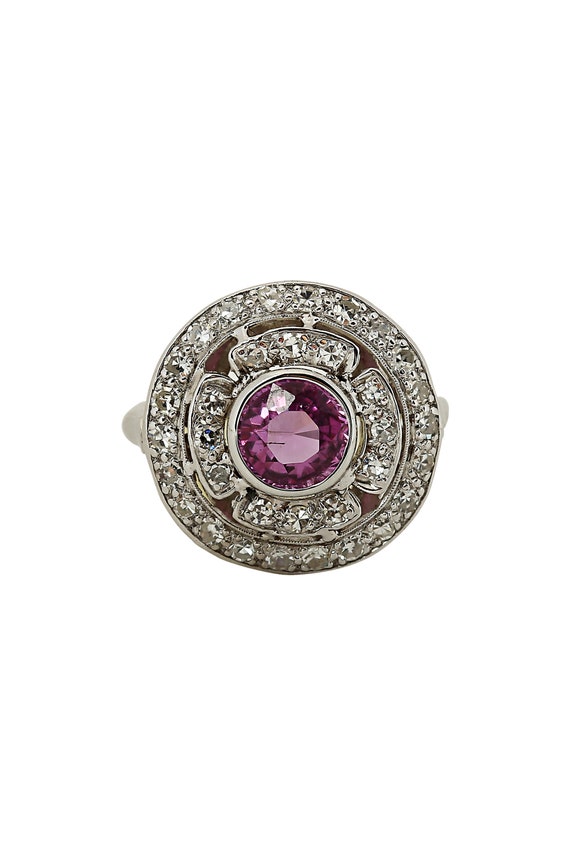 Pink Sapphire and Diamond Ring