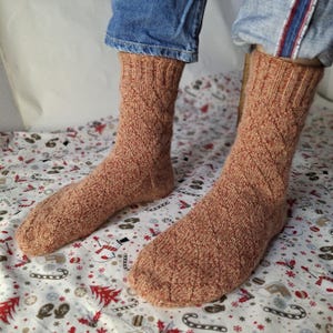 Hand-Knitted Wool Socks for Men: Luxury Mid-Calf Dress Socks