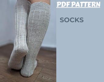 PDF Pattern Socks, Easy Knit Socks Pattern