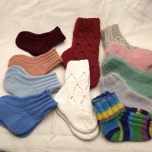 Knitted Wool Baby Socks - 3-6 Months