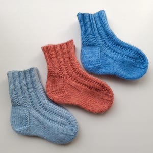 Knit baby socks, wool socks for kids, 0-3 month, 3-6 month handknit baby socks, newborn boy and girl socks, pure wool baby showers gift