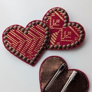 Faux Assuit Heart clip in medallion | Tribal Fusion Belly Dance detachable belt patch with barrette | Costume DIY