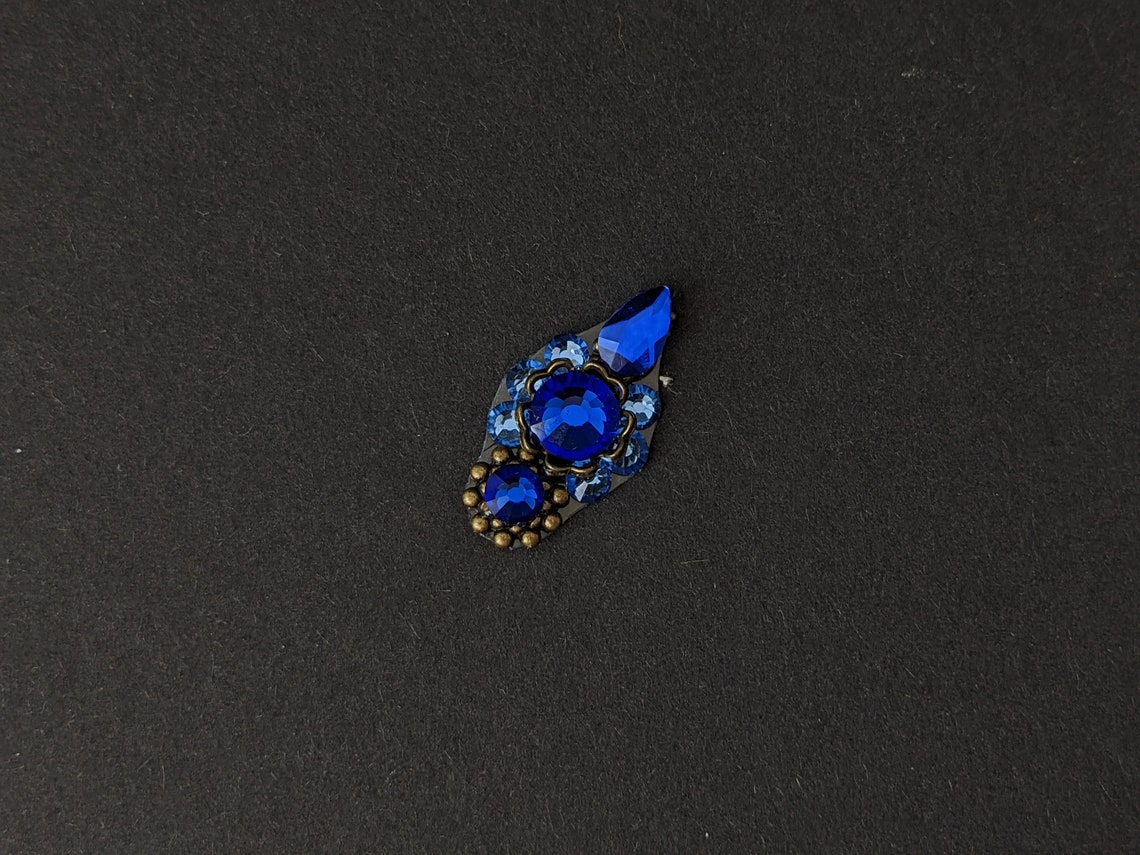 Tribal Fusion Bindi Bronze Blue Crystal Bindi Green Crystal Bindi