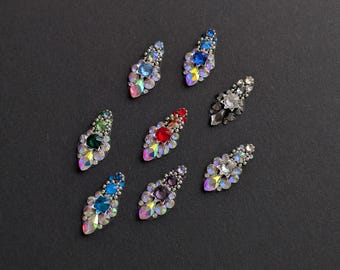 Tribal Fusion-bindi | Zilveren kristallen bindi | Juwelen voor het derde oog