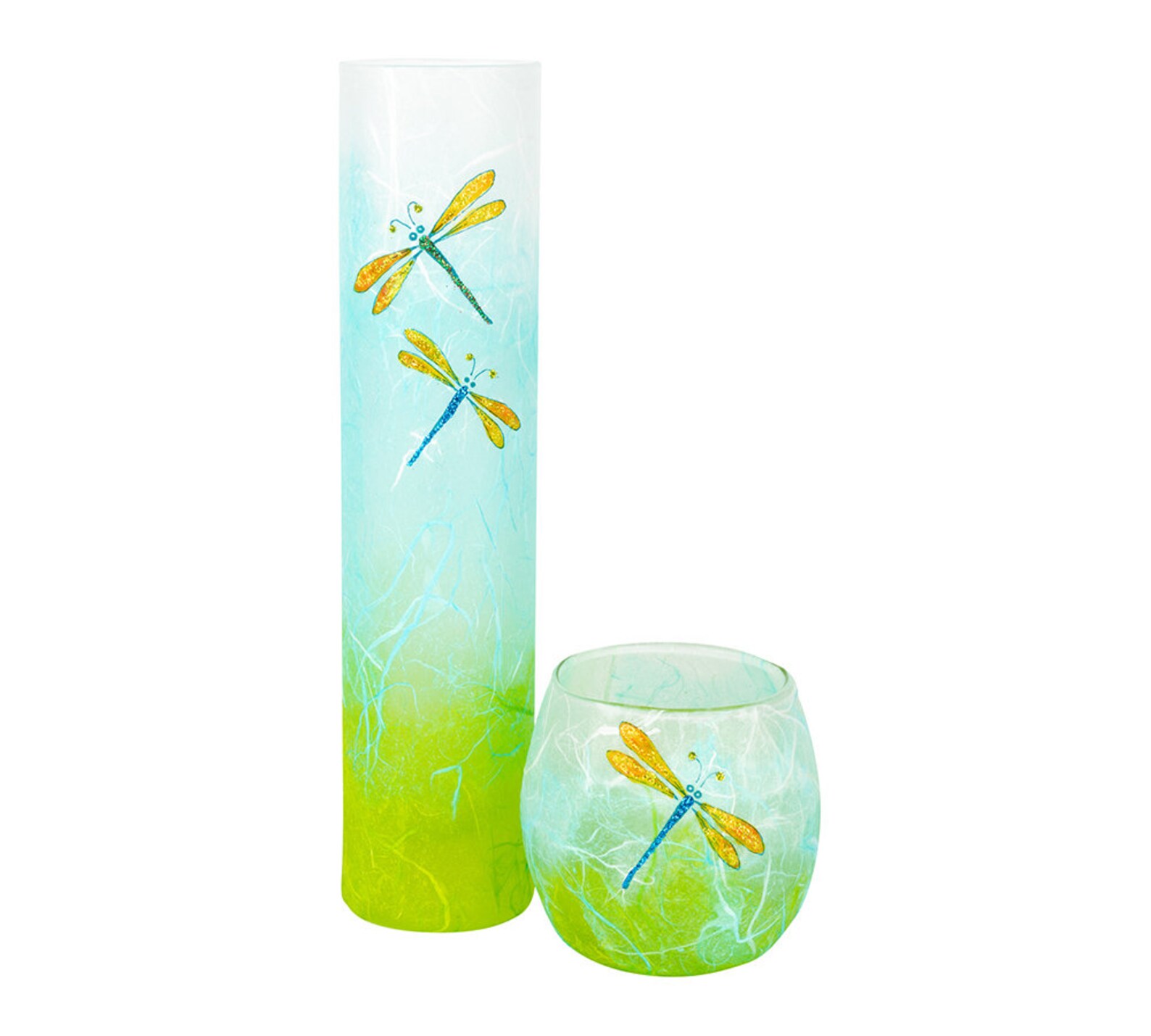 Tall Slim Bud Vase and Candle Holder Set Sparkly Delicate Etsy UK