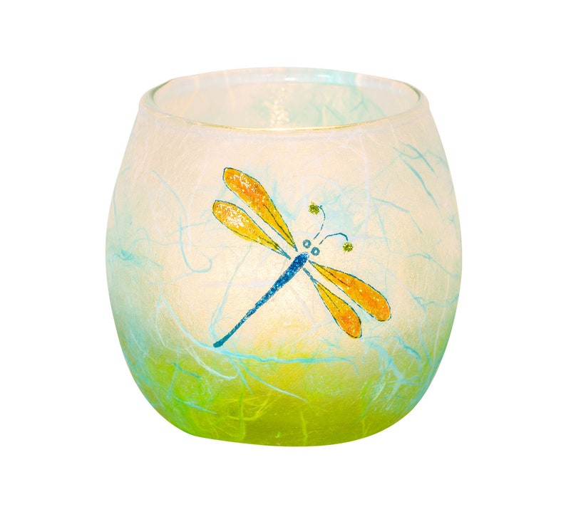 Dragonfly candle holder small tealight handmade votive with Etsy